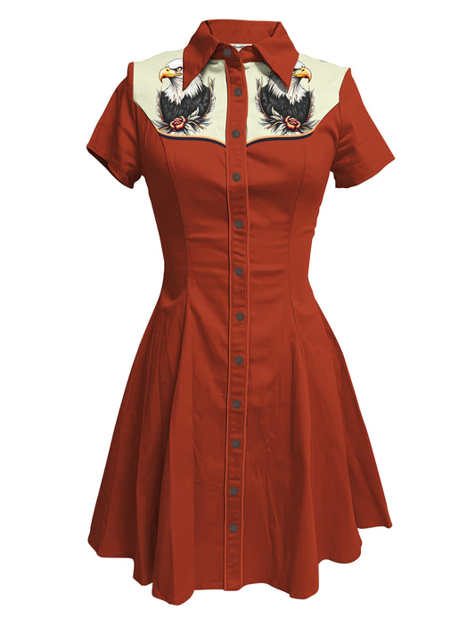 Retro Bird And Flower - 100% Cotton Dress