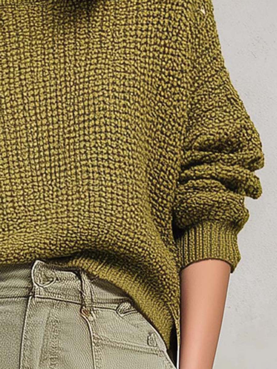 Chunky Knit Olive Green Sweater