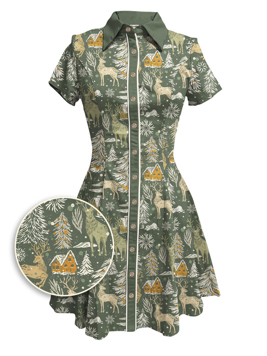 Snowy Village Celebration - 100% Cotton Dress