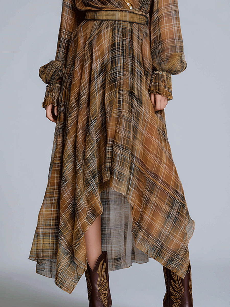 Pastoral Romantic V-Neck Bohemian Style Chiffon Maxi Dress