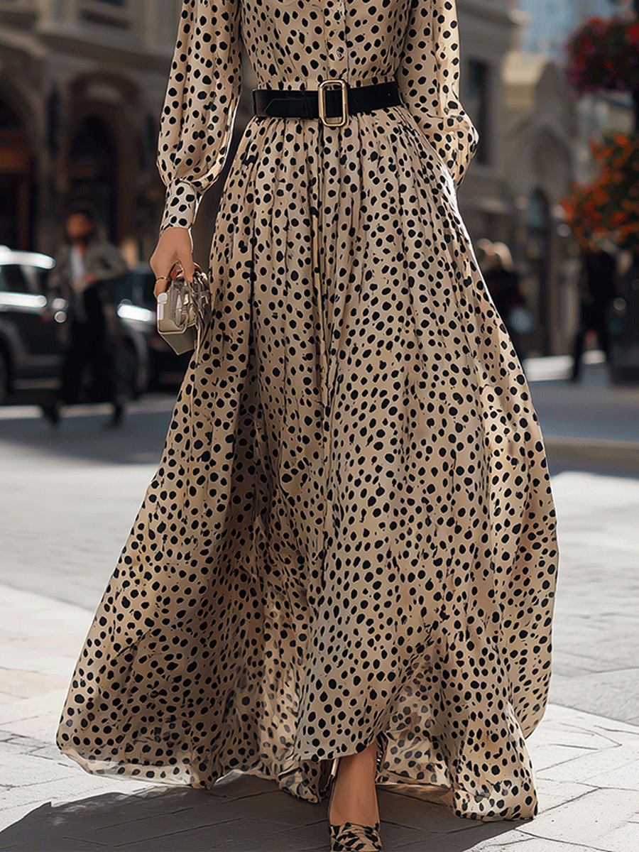 Wild Elegance Belted Maxi Dress