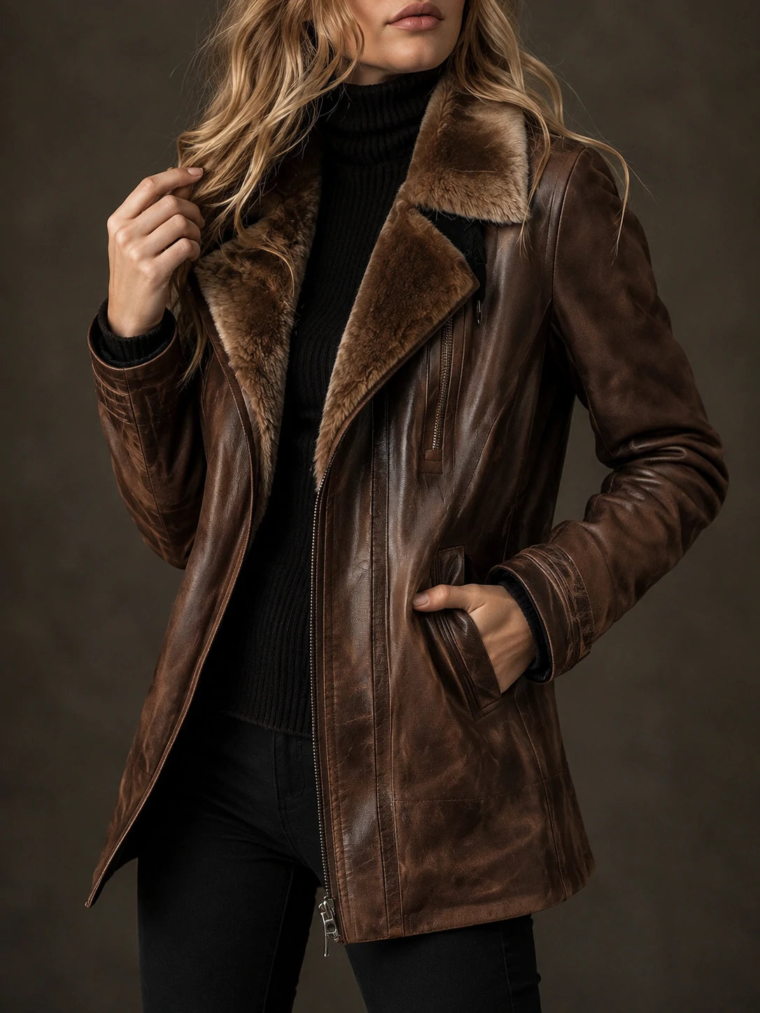 Casual Vintage Wool Sheepskin Warm Coat