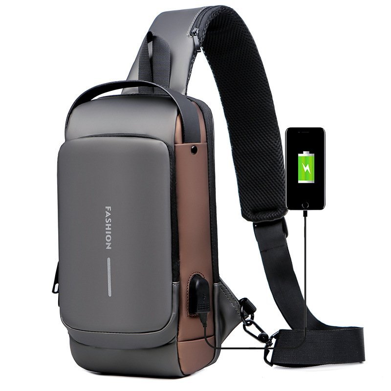 USB Charging Sport Sling  Anti-Theft Shoulder Bag