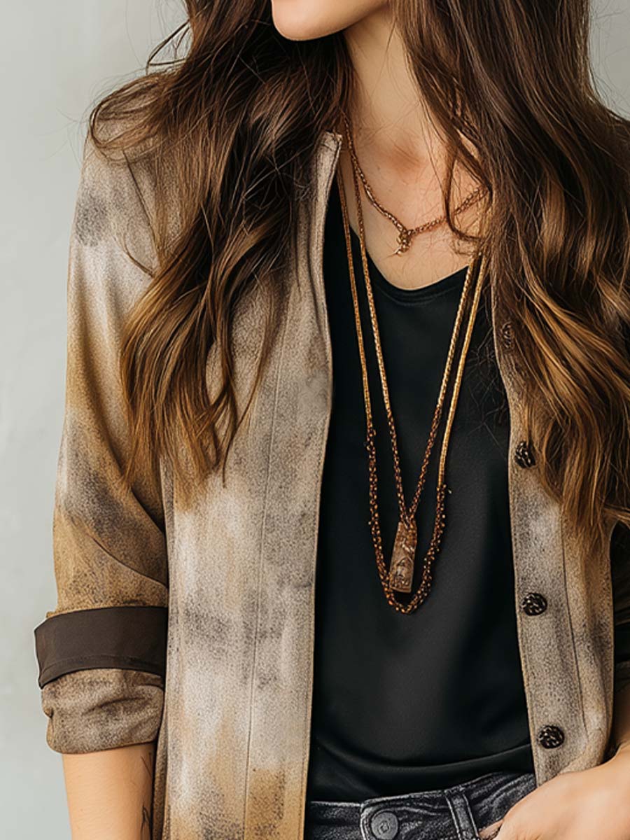 Casual Silhouette Dusty Ombre Dye Soft Long Shirt