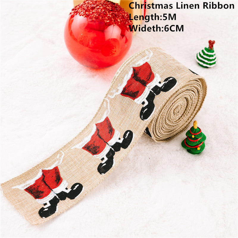 5m Christmas Santa Claus Ribbon Roll