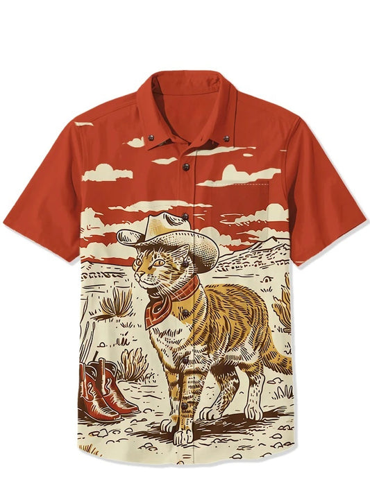 Western Cowcat - 100% Cotton Shirt