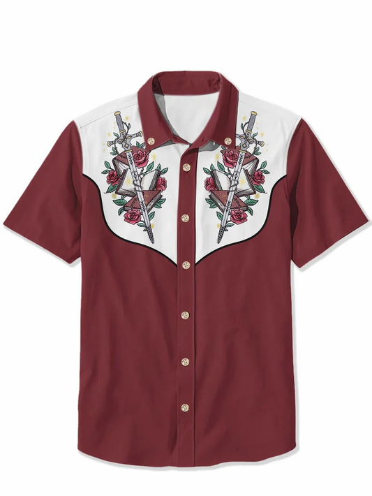 Rose And Sword - 100% Cotton Shirt