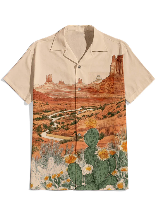 Wilderness - 100% Cotton Cuban Collar Shirt