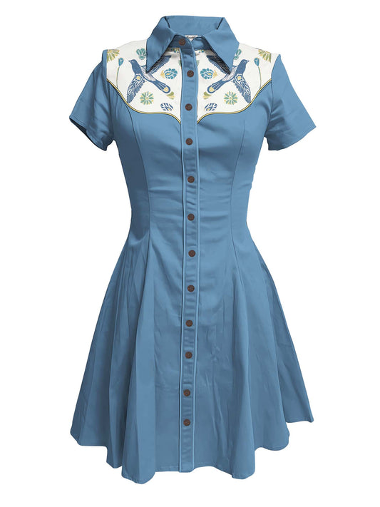 Flower And Bird - 100% Cotton Dress
