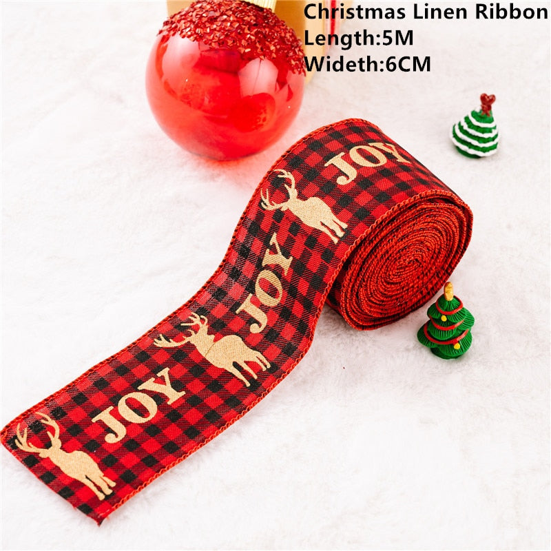 5m Christmas Santa Claus Ribbon Roll