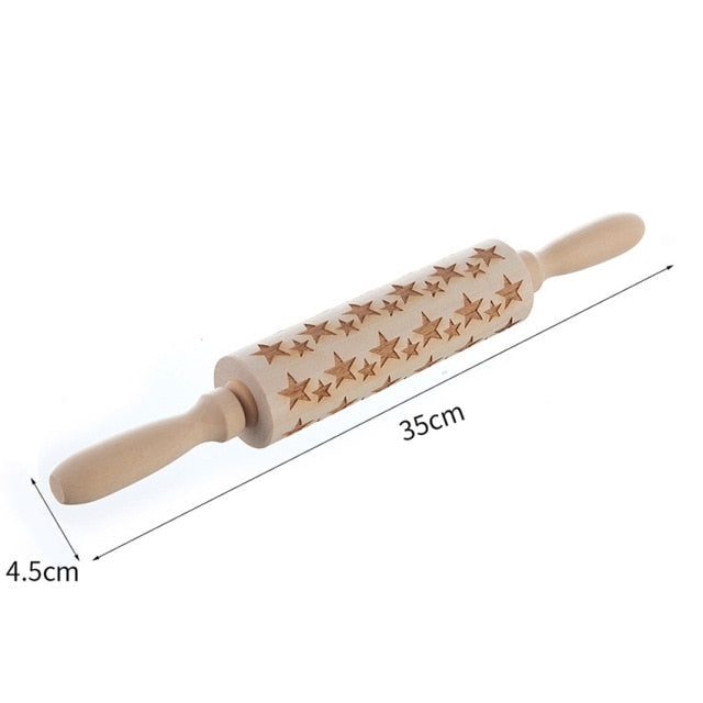 Christmas Wooden Rolling Pin