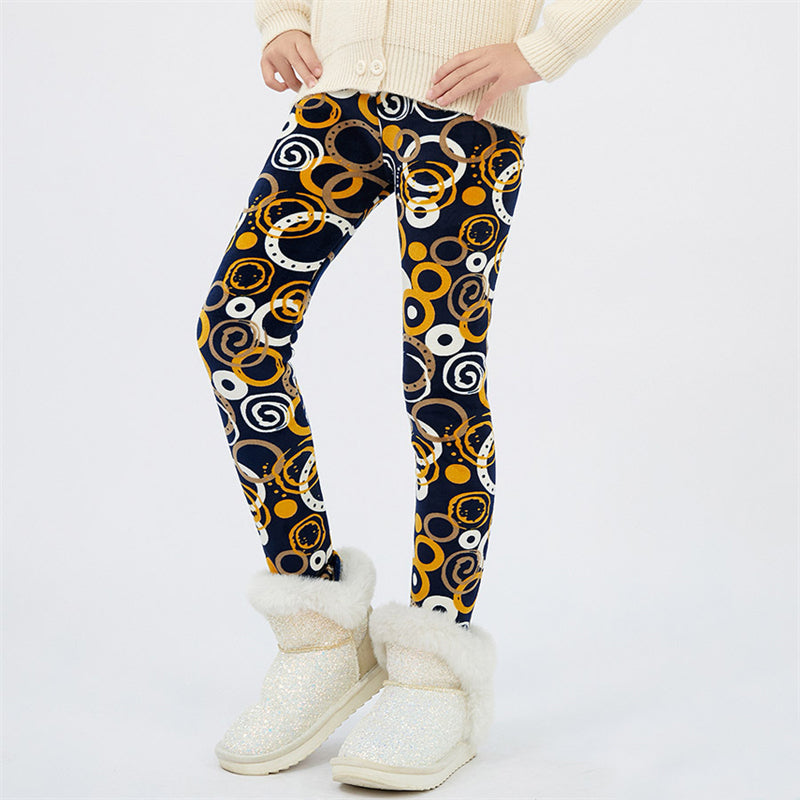 4-13Y Girls Pants Autumn Winter Children Trousers Warm Leggings