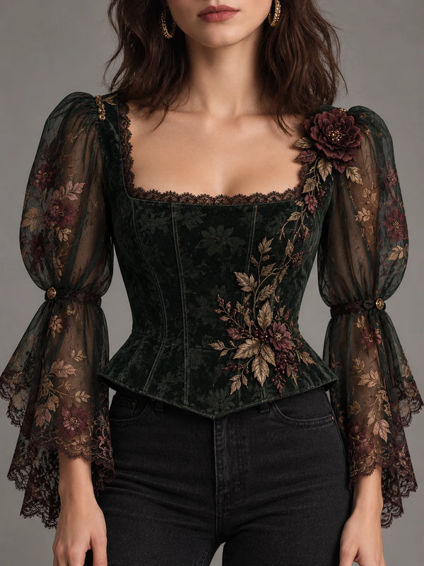 Guide showing bell sleeve and gathered sleeve styling with removable bands