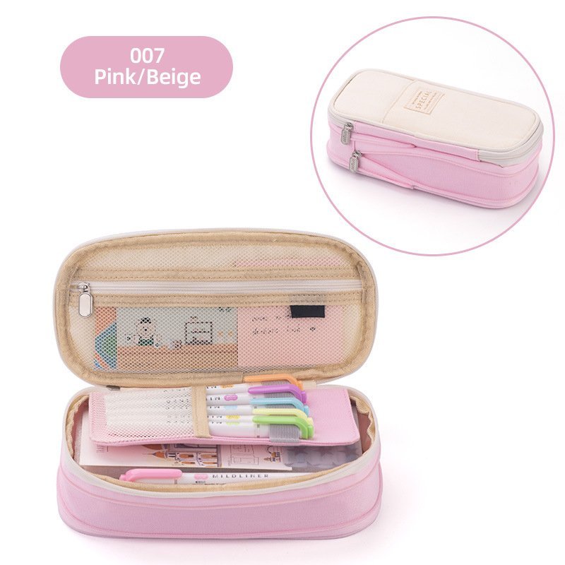 Classic Pocket Pen Pencil Case Fold Canvas Stationery Storage Bag