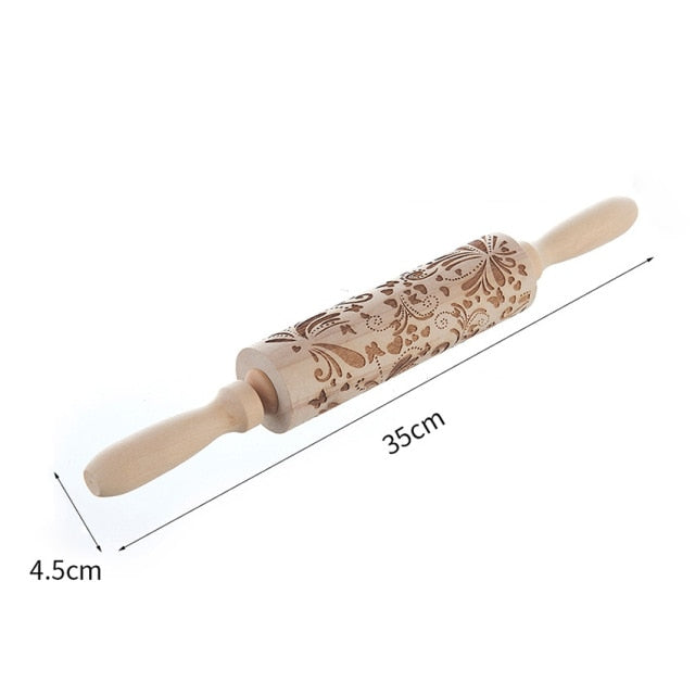 Christmas Wooden Rolling Pin