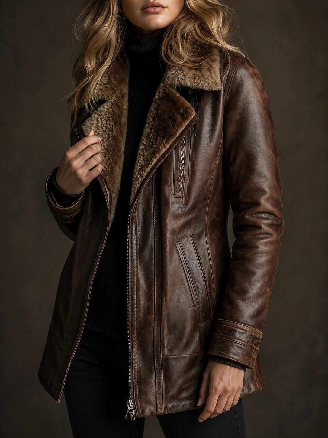Casual Vintage Wool Sheepskin Warm Coat