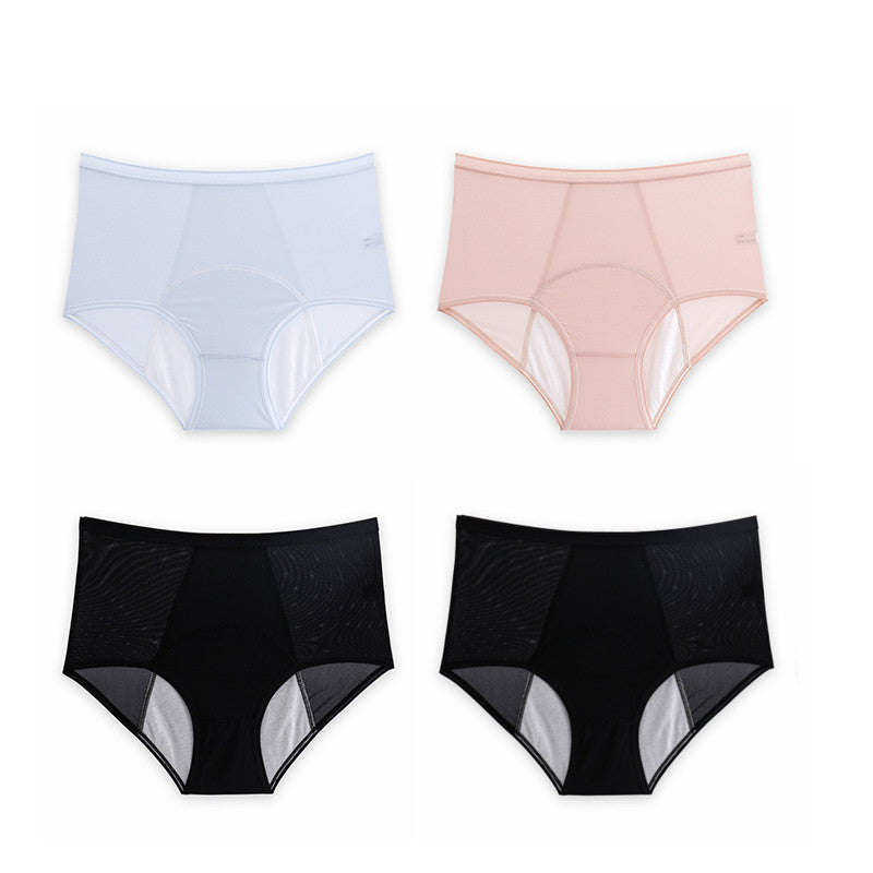 High Waist Leak Proof Ice Silk Panties Plus Size