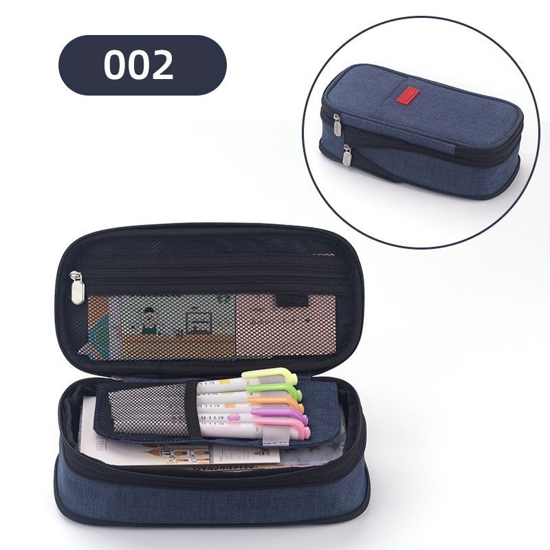 Classic Pocket Pen Pencil Case Fold Canvas Stationery Storage Bag