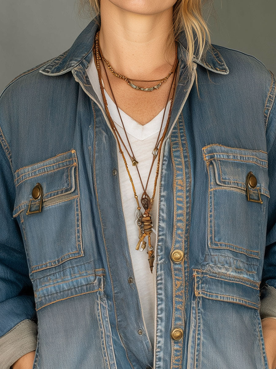 Vintage Washed Cargo Pocket Jacket