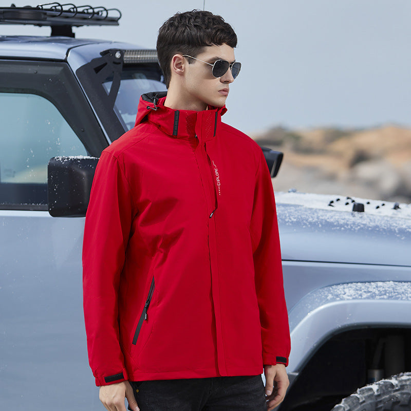 Multi-function Waterproof  Warm Detachable Punching Jacket