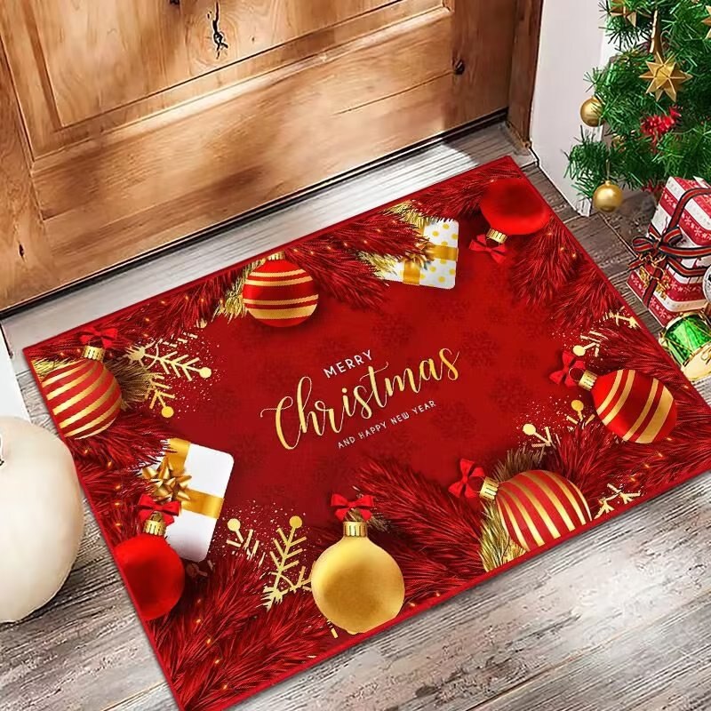 2023 Christmas Door Mat Flannel Outdoor Carpet