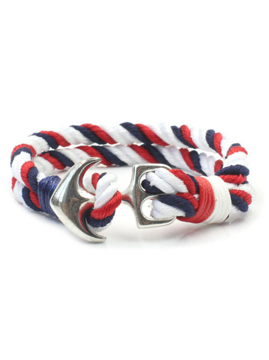 Anchor Couple Bracelet Navy Style Alloy Braided Bracelet