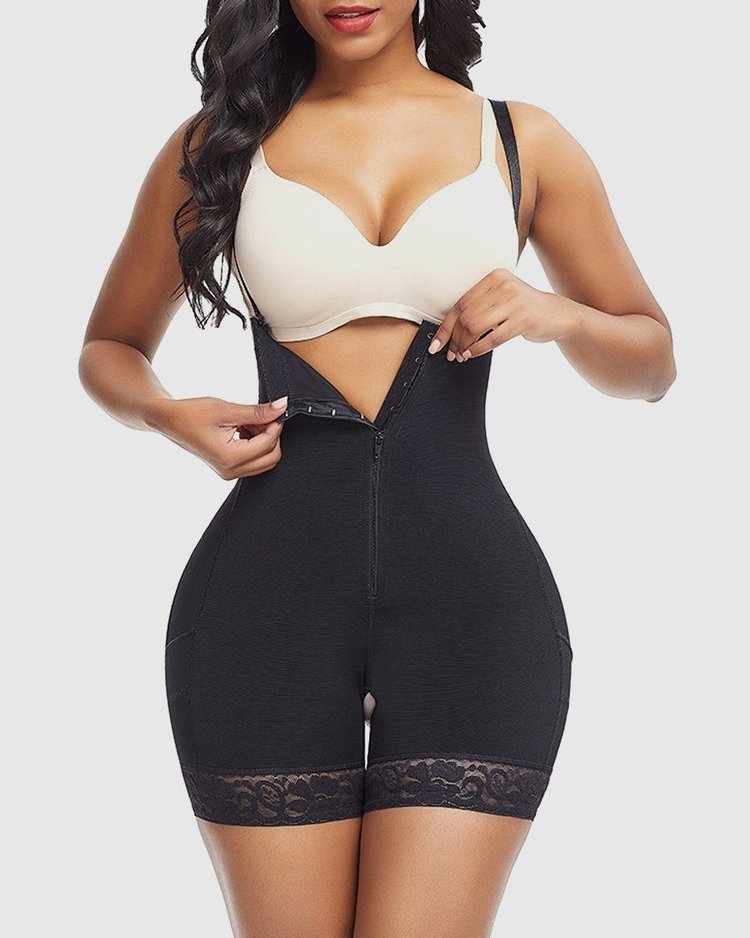 Firm Tummy Compression Bodysuit Shaper With Butt Lifter