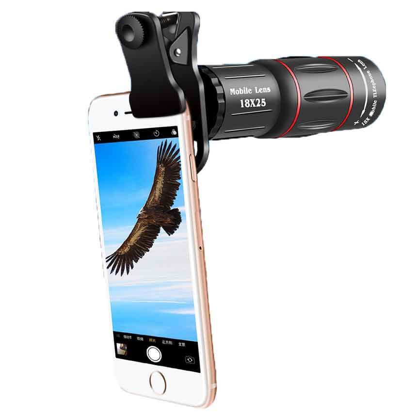 Cell Phone Camera Lens, 18X Zoom Telephoto Lens with Tripod for iPhone, Samsung, Android, Monocular Telescope