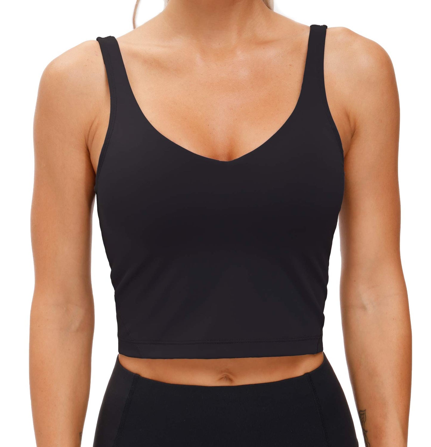 Women’s Longline Sports Bra - Wirefree Padded Support Yoga Bras