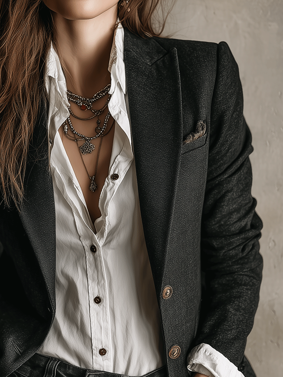 Vintage Black Tailored Black Blazer