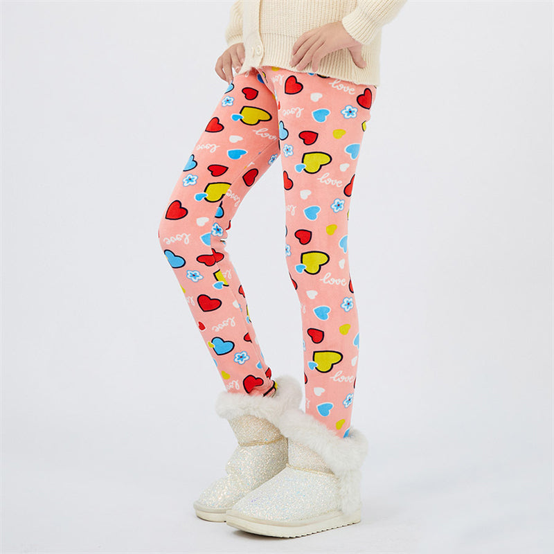 4-13Y Girls Pants Autumn Winter Children Trousers Warm Leggings