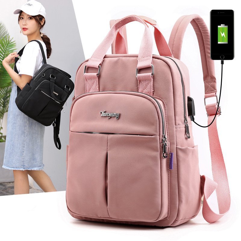 Natural Waterproof Multi-Pocket USB Charging Luggage Backpack