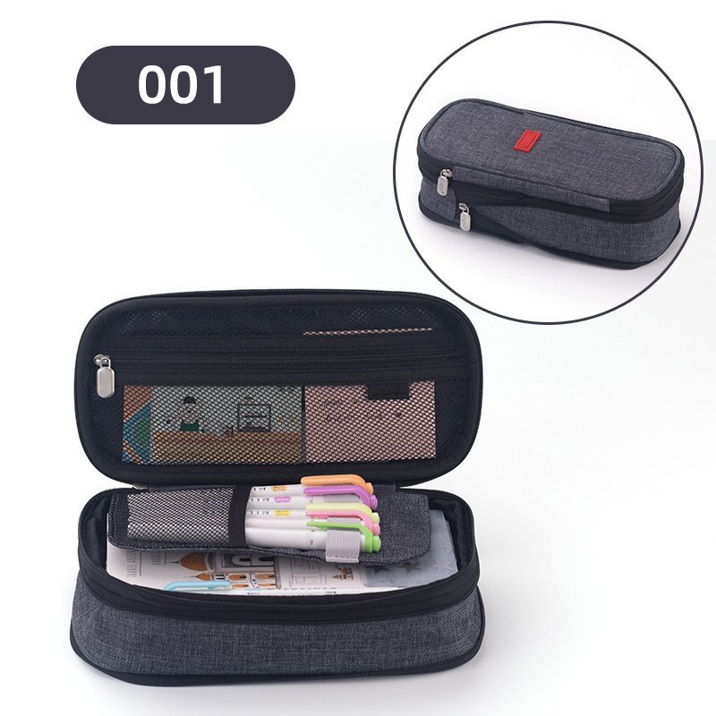 Classic Pocket Pen Pencil Case Fold Canvas Stationery Storage Bag