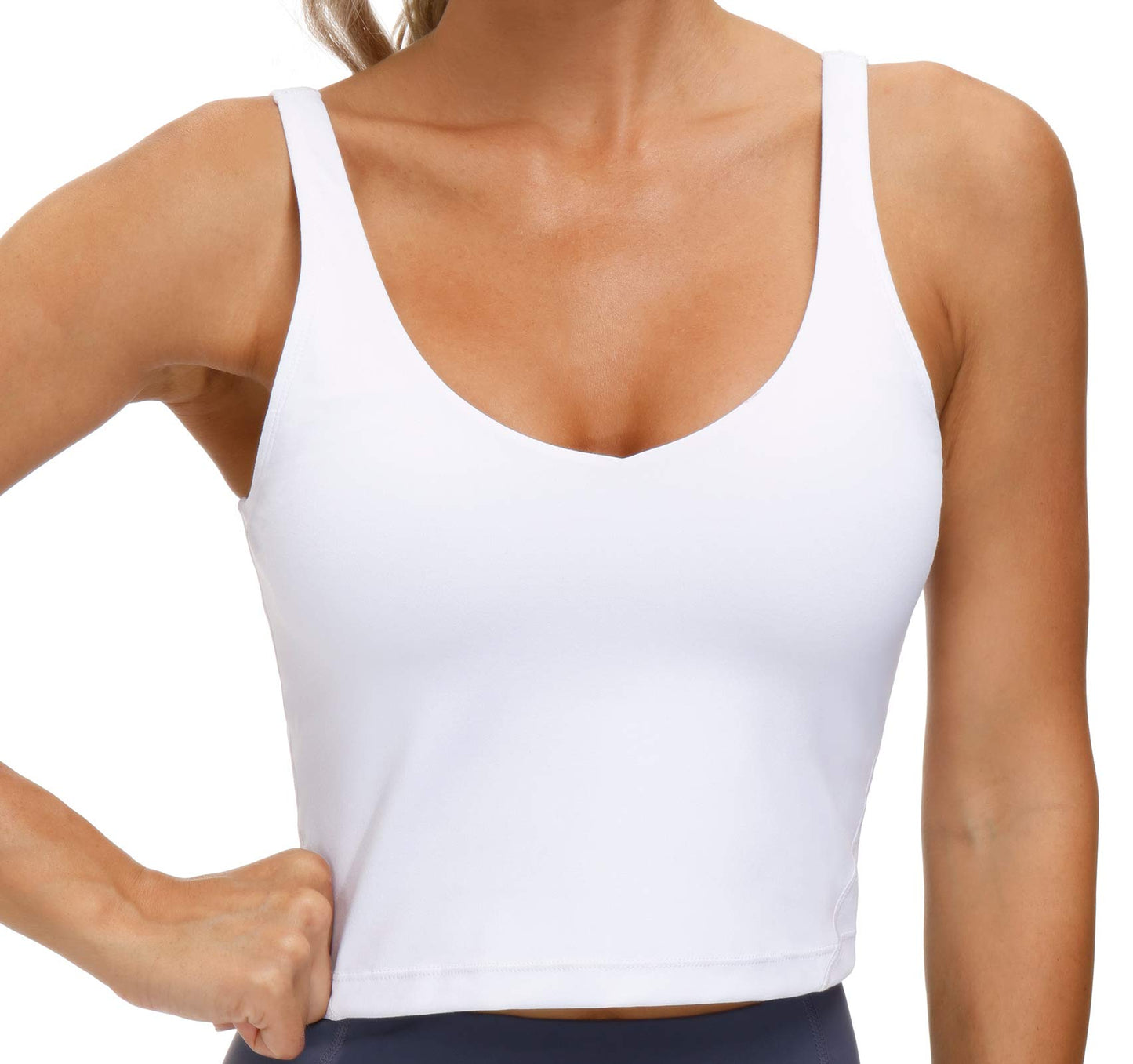 Women’s Longline Sports Bra - Wirefree Padded Support Yoga Bras