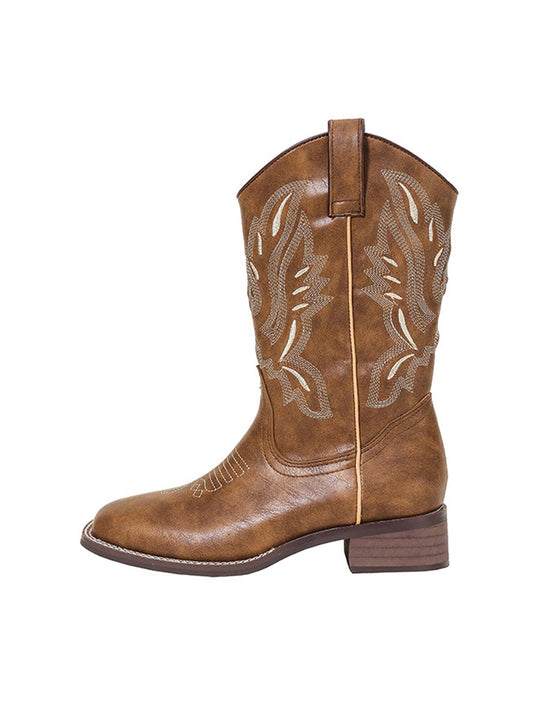 Vintage Embroidered Cowboy Boots