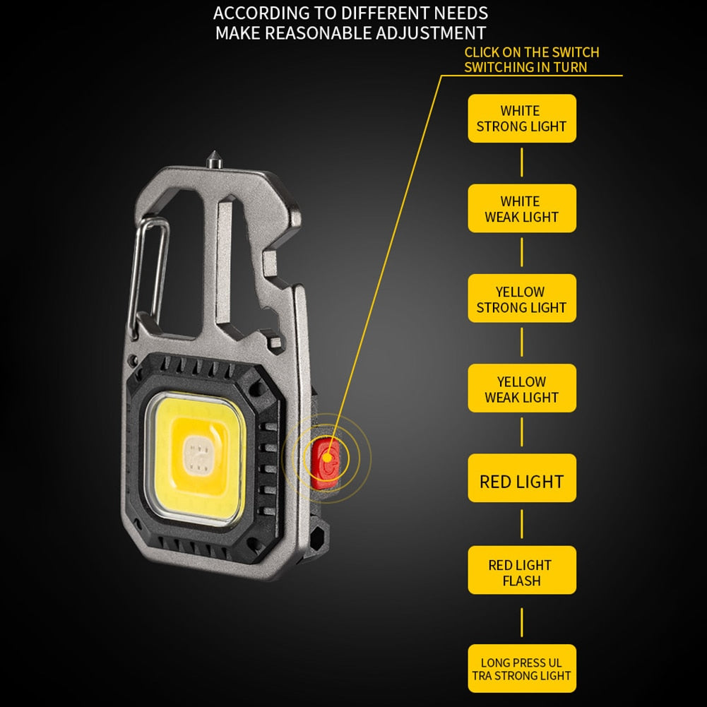 Mini COB LED Flashlight Keychain Lights