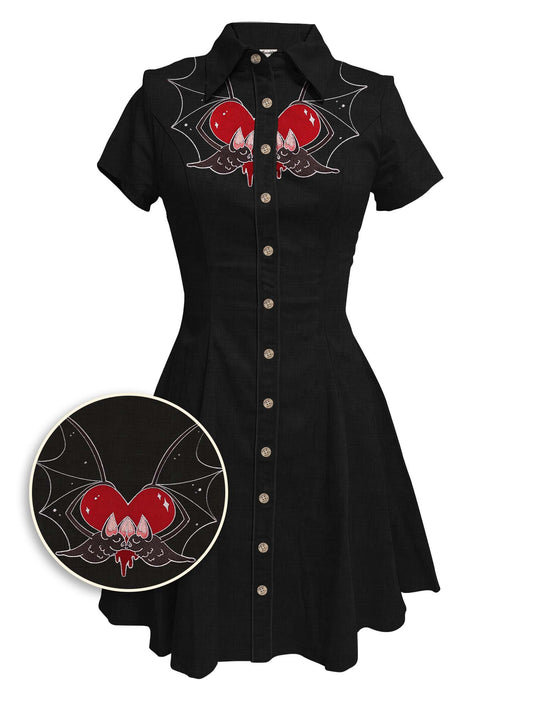 [Embroidery]Love Bat - 100% Cotton Dress