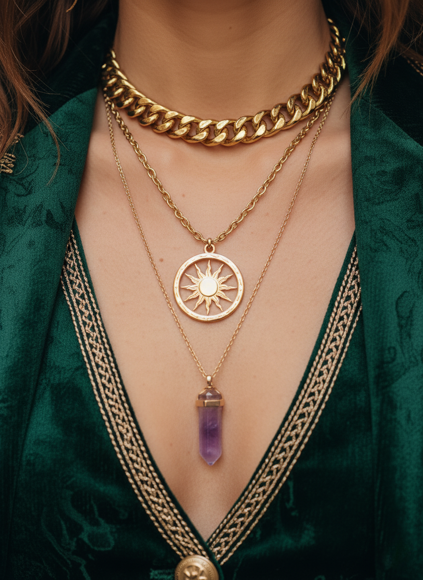 Emerald Regal Velvet Trimmed Two-Piece Set