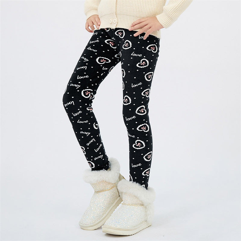 4-13Y Girls Pants Autumn Winter Children Trousers Warm Leggings