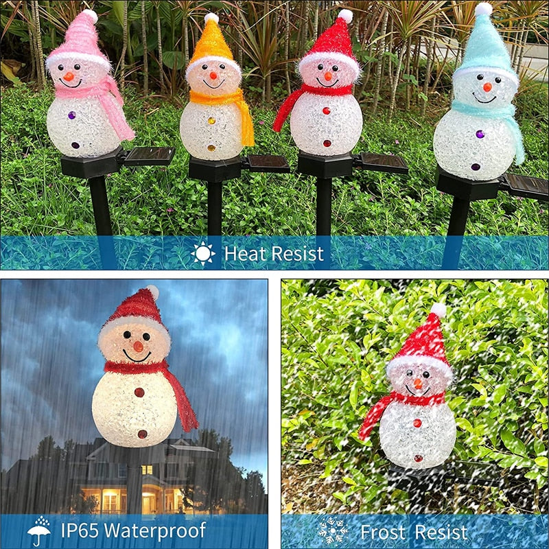 Garden Snowman Christmas Decoration Waterproof Solar Led Light Outdoor