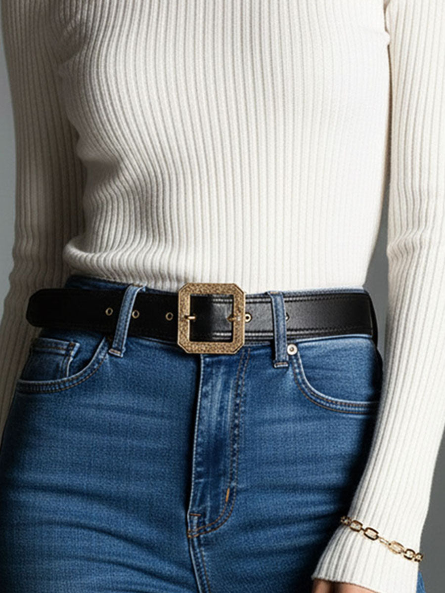 Cream White Ribbed Knit Slim Fit Stretch Top