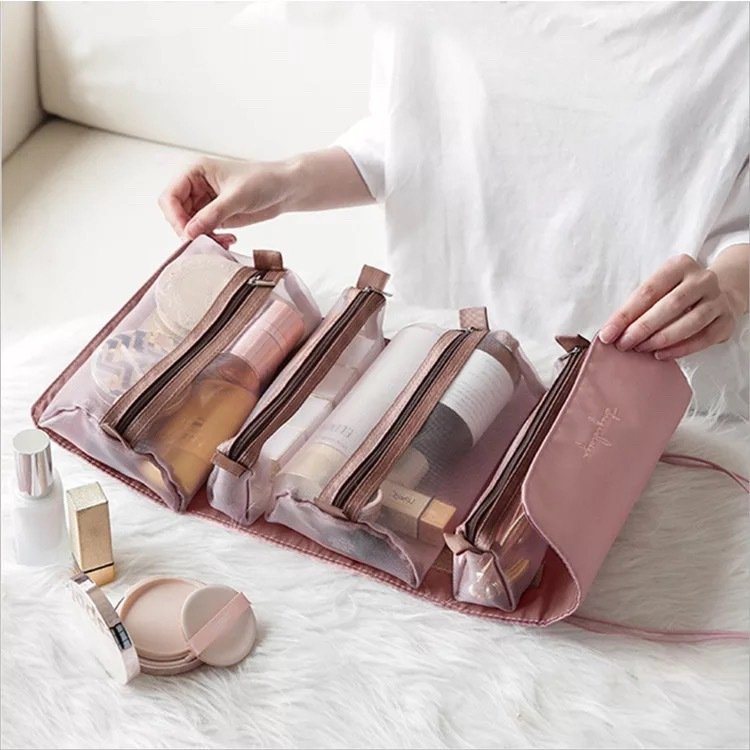 Travel Ladies Mesh Cosmetic Bag Beautician Toiletries Makeup Brush Storage Bag(FREE SHIPPING)