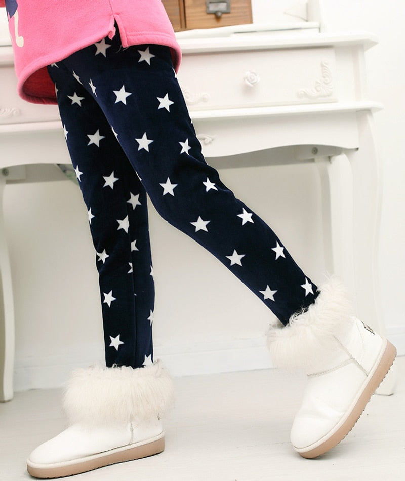 Girls Pants Winter Trousers Warm Leggings