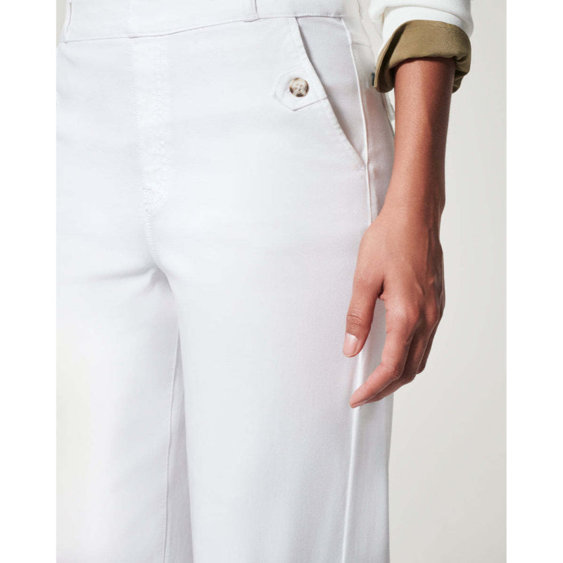 Stretch Twill Cropped Wide Leg Pant