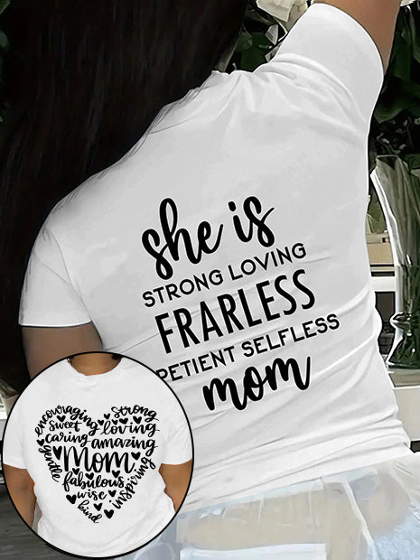 She Is Great Mom 100% Cotton Crew Neck Short Sleeve Tshirt