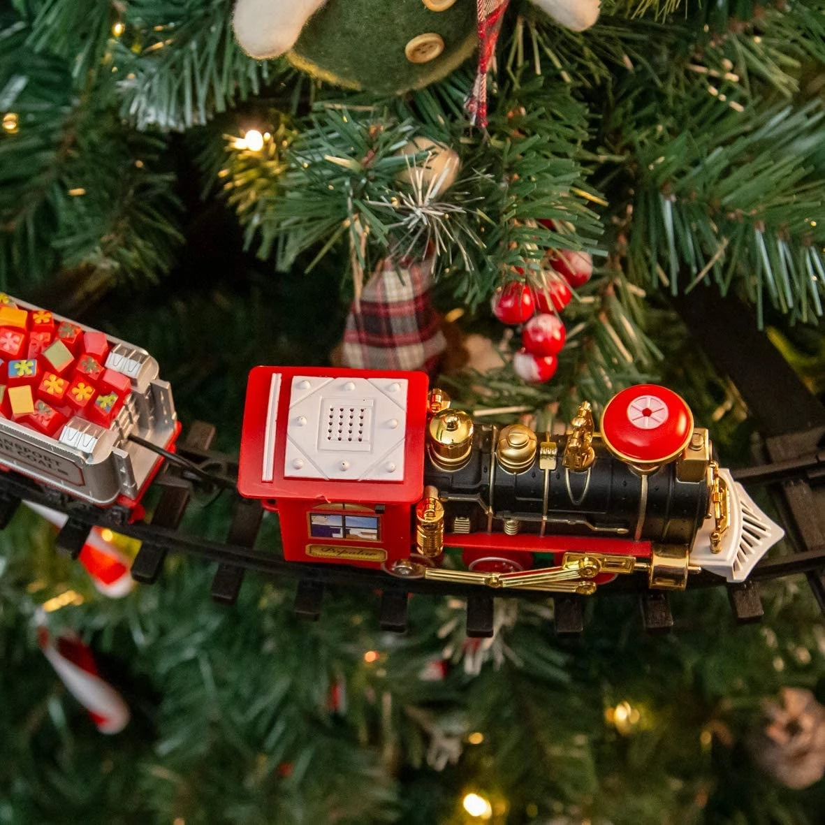 Electric Christmas Tree Train Set Attaches