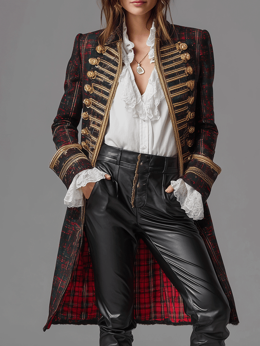 Vintage Baroque British Officer Style Gold Trim Coat