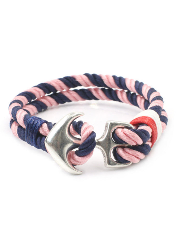 Anchor Couple Bracelet Navy Style Alloy Braided Bracelet