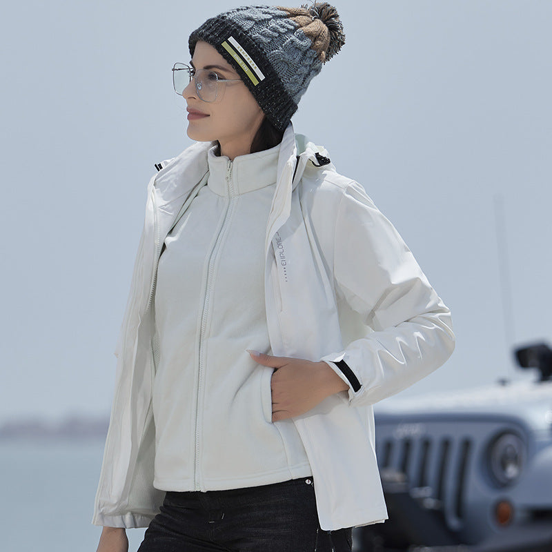 Multi-function Waterproof  Warm Detachable Punching Jacket