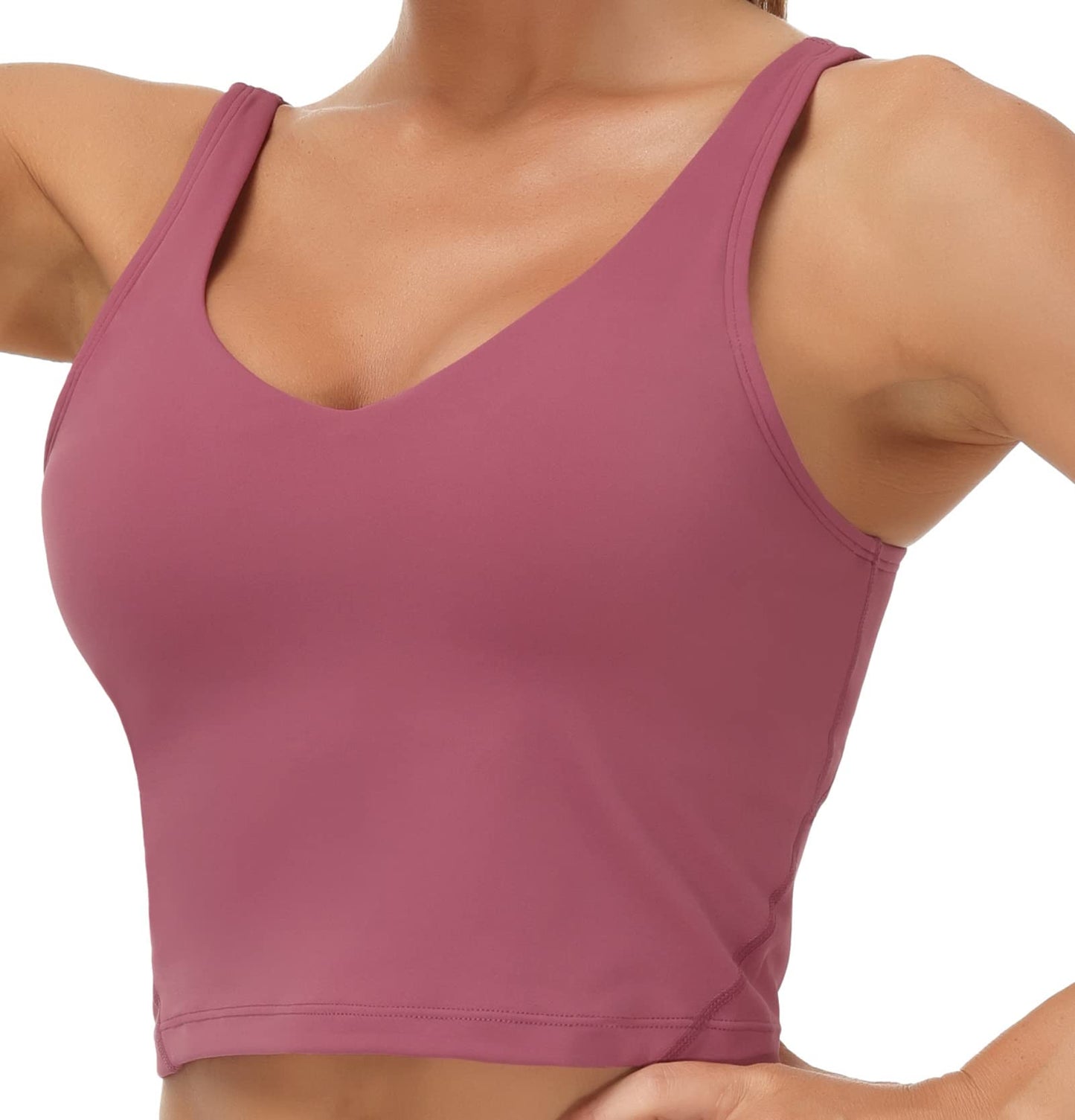 Women’s Longline Sports Bra - Wirefree Padded Support Yoga Bras